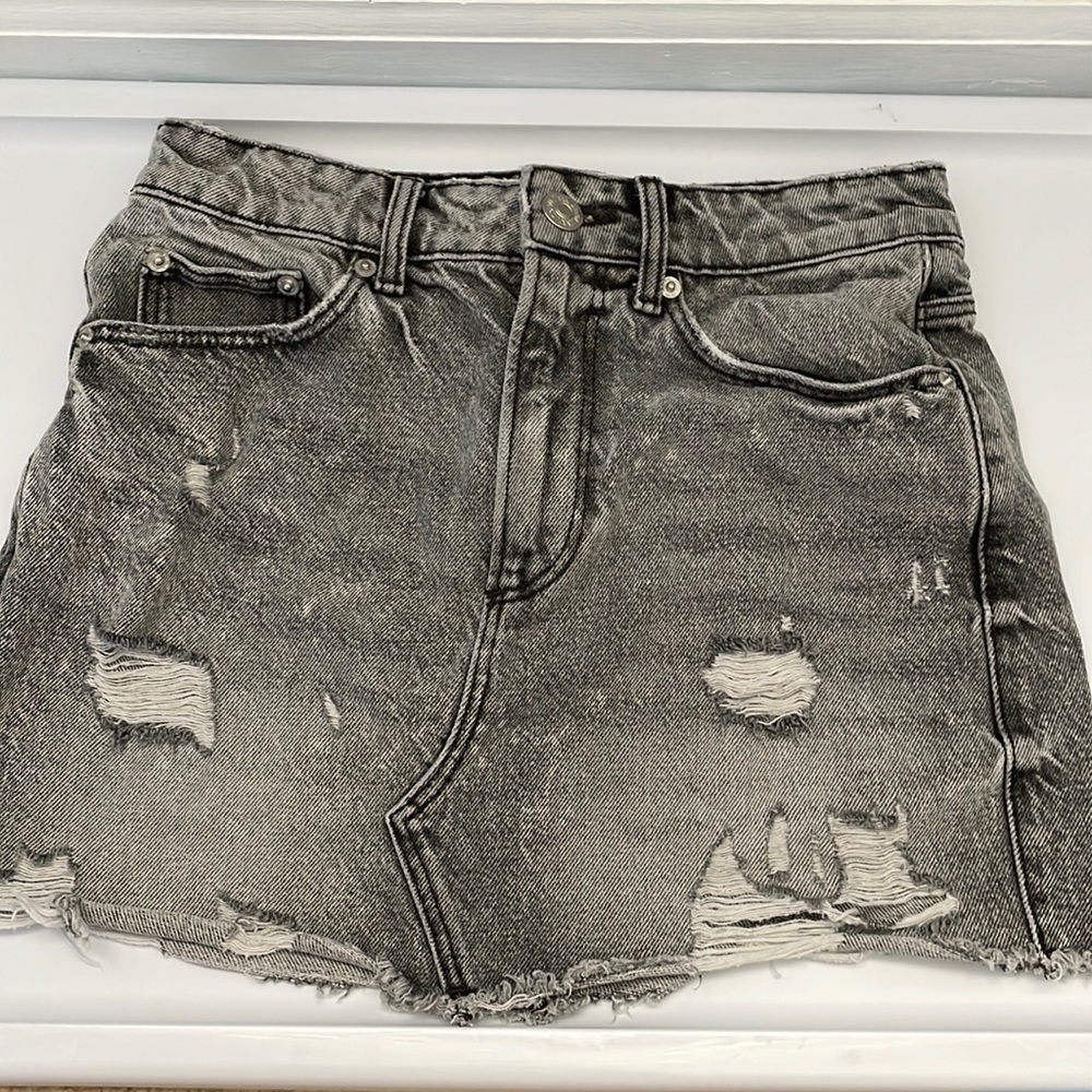 Gray Zara jean skirt